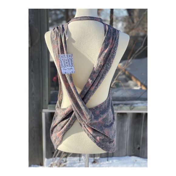 Free People Movement No Sweat Tank Tortoise Open Back Sz XS NWT - Picture 4 of 9